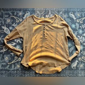 American Eagle oversized Henley, long sleeve tee